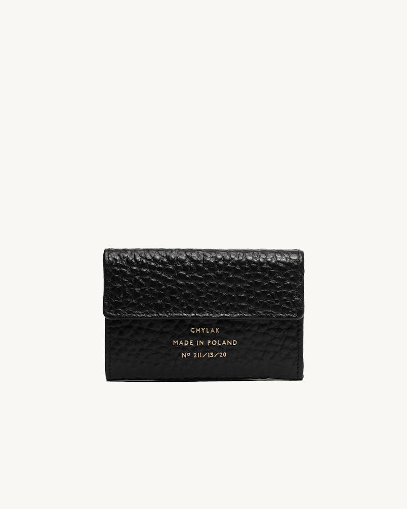 Double Flap Wallet “black pebbled leather” #1
