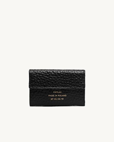 Double Flap Wallet “black pebbled leather”
