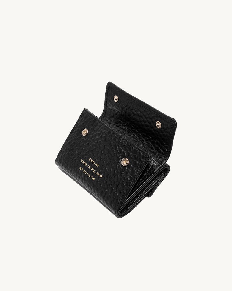 Double Flap Wallet “black pebbled leather”