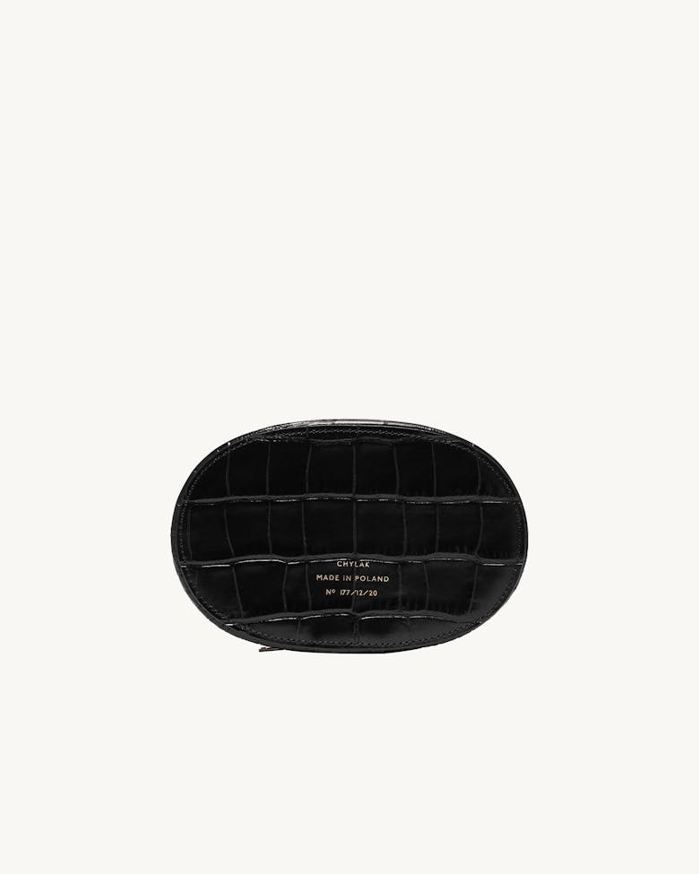 Ellipse Bag “glossy black crocodile”