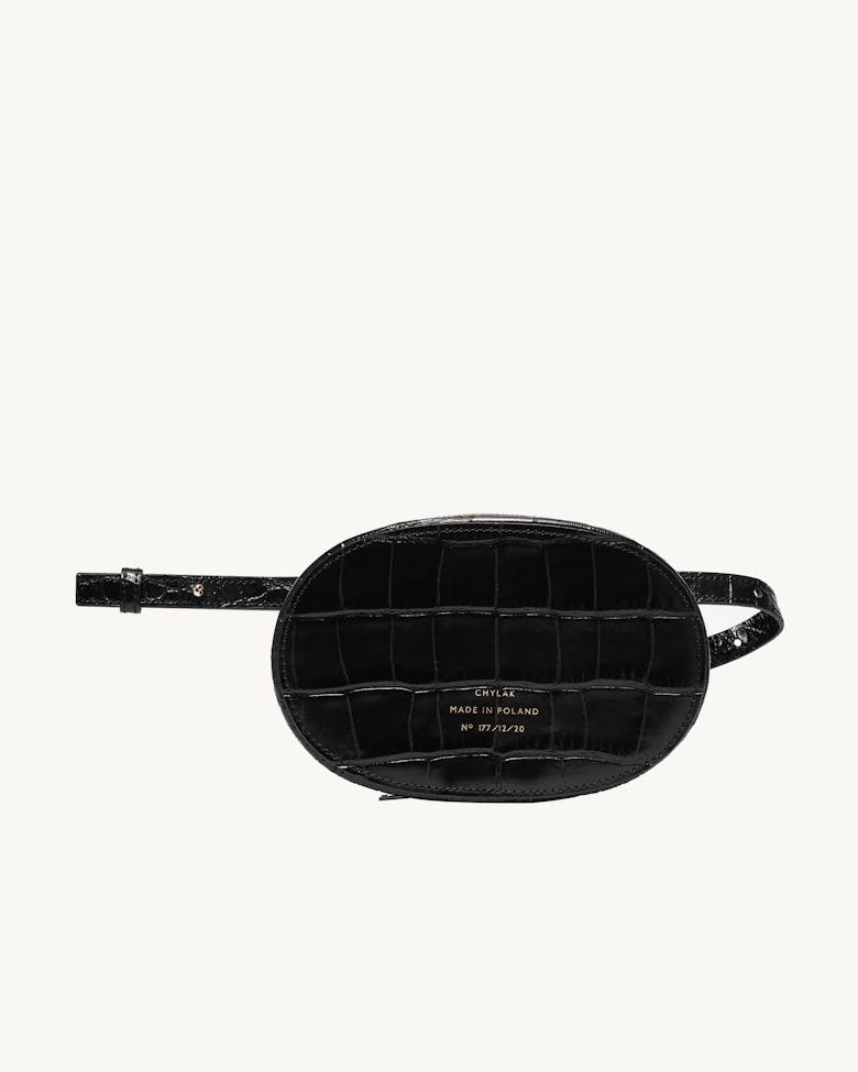 Ellipse Bag “glossy black crocodile”