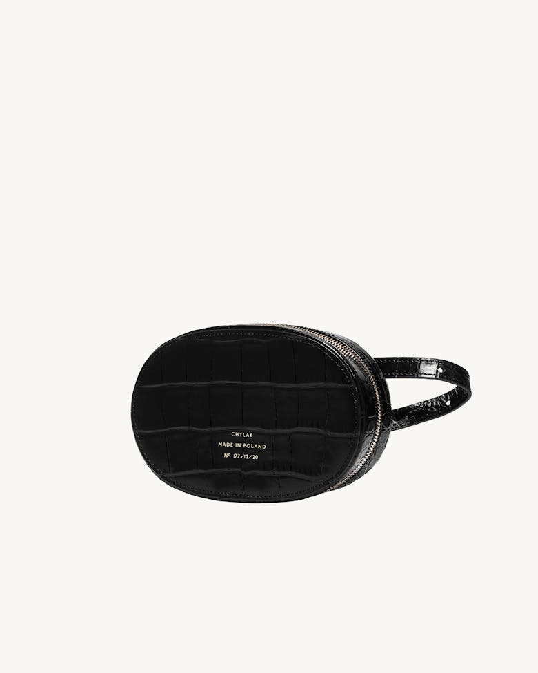 Ellipse Bag “glossy black crocodile”