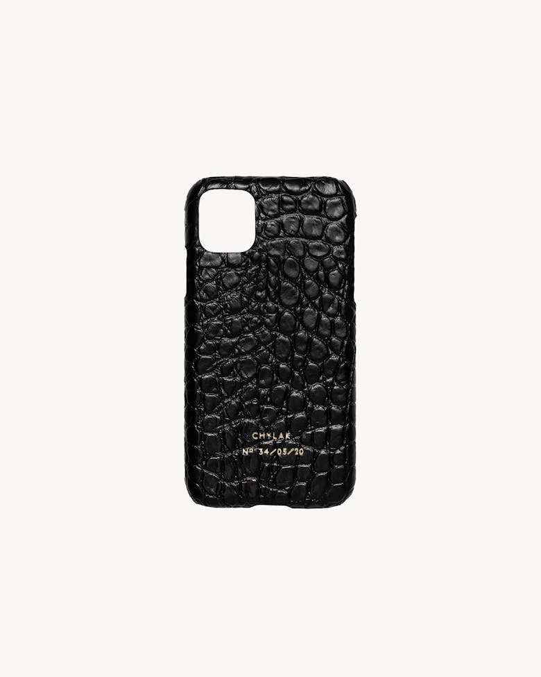 iPhone Case “glossy black crocodile small pattern”