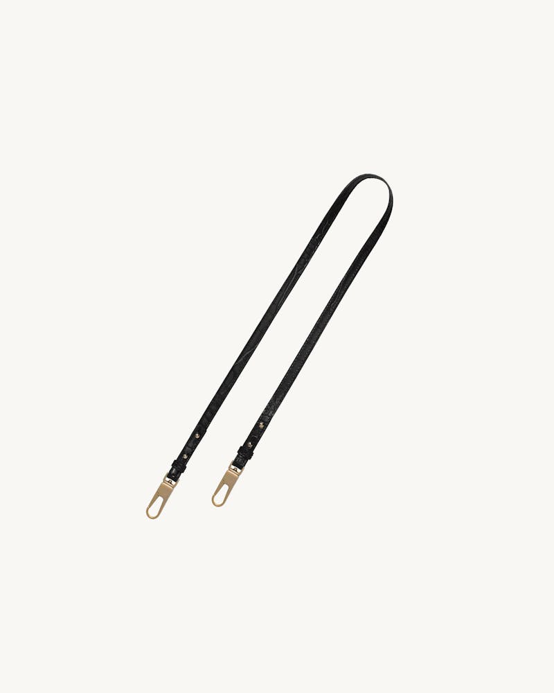 Saddle Bag "glossy black crocodile" + Long Strap Chylak