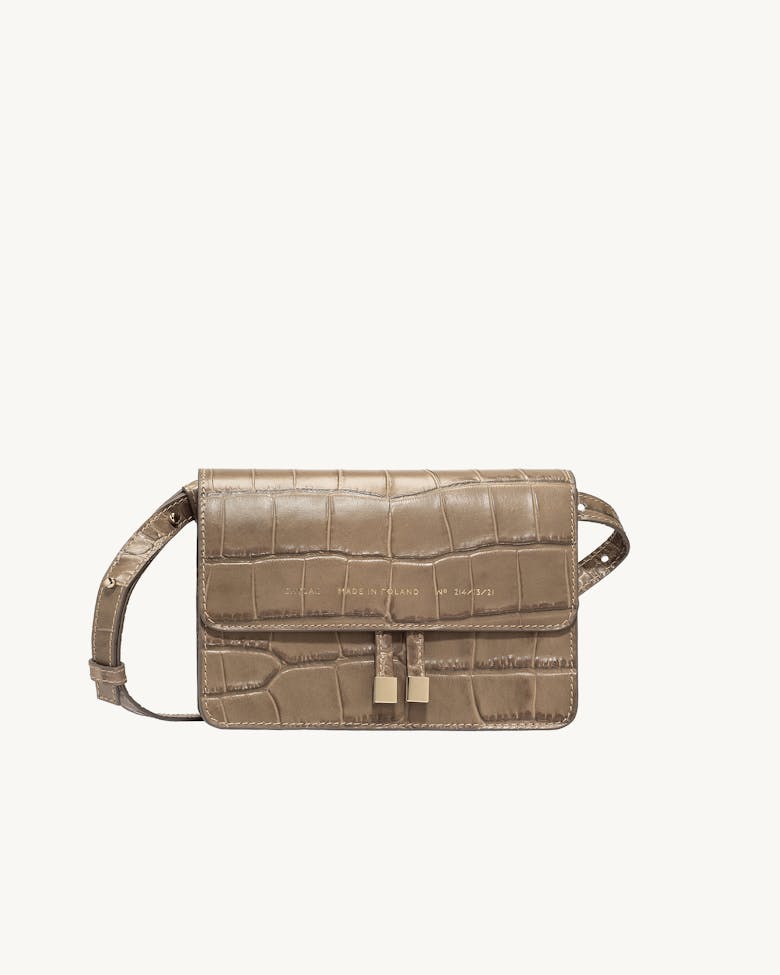 Mini Belt Bag “beige crocodile”
