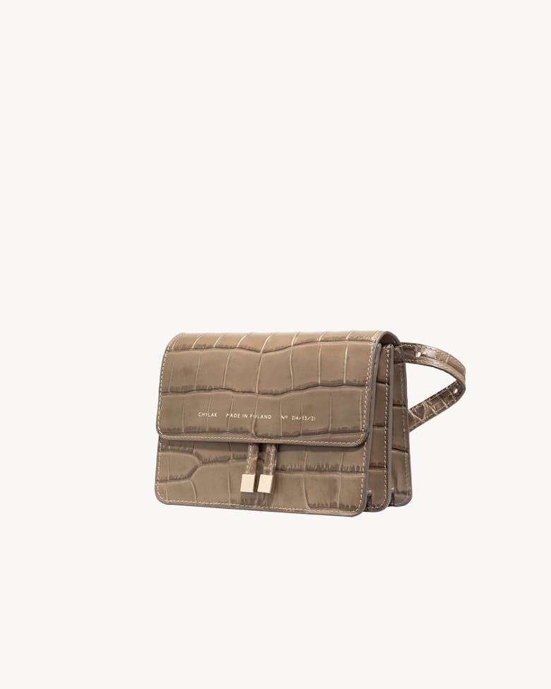 Mini Belt Bag “beige crocodile”