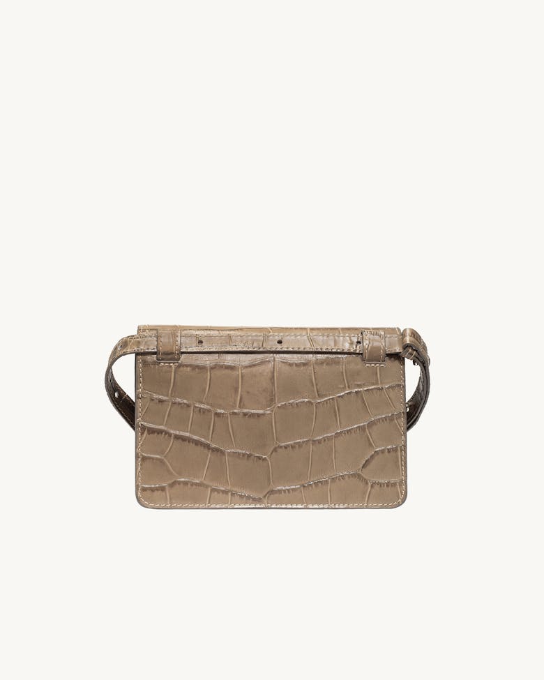 Mini Belt Bag “beige crocodile”