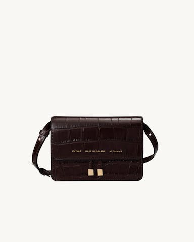 Mini Belt  Bag “glossy brown crocodile”