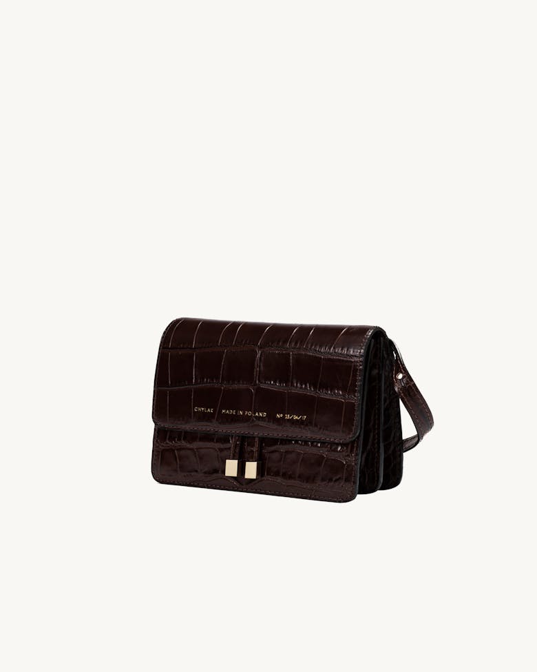 Mini Belt  Bag “glossy brown crocodile”