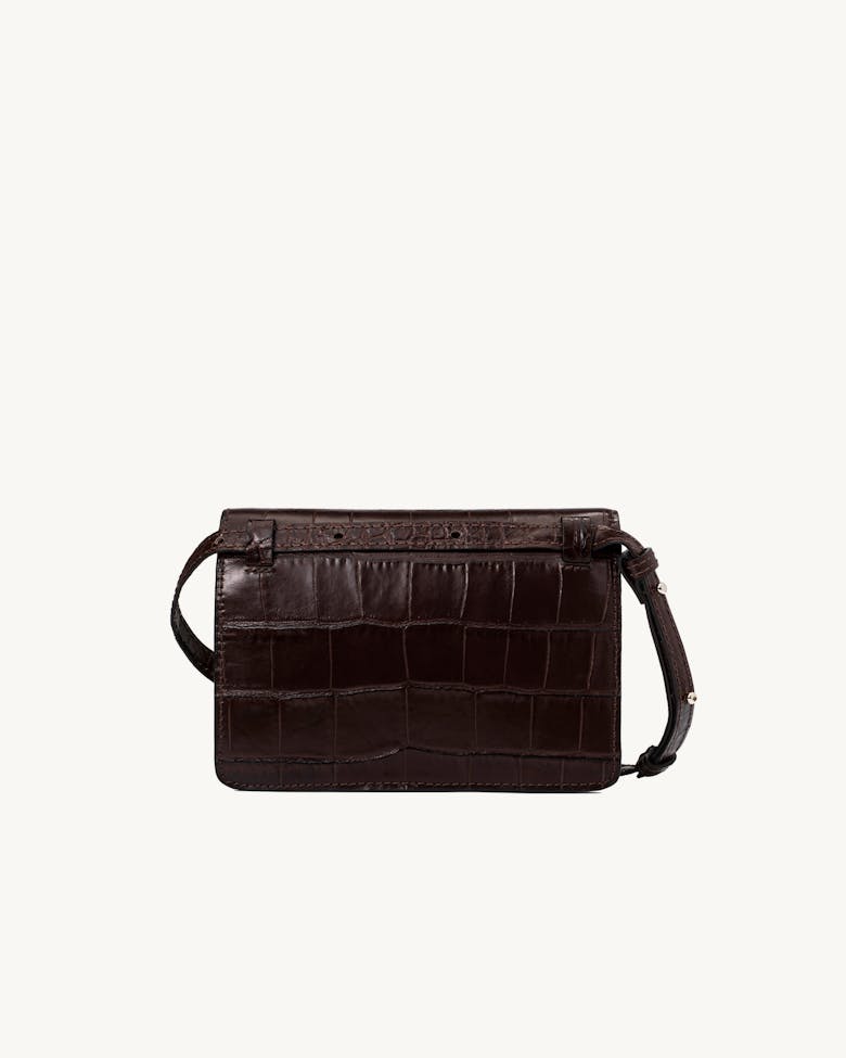 Mini Belt  Bag “glossy brown crocodile”