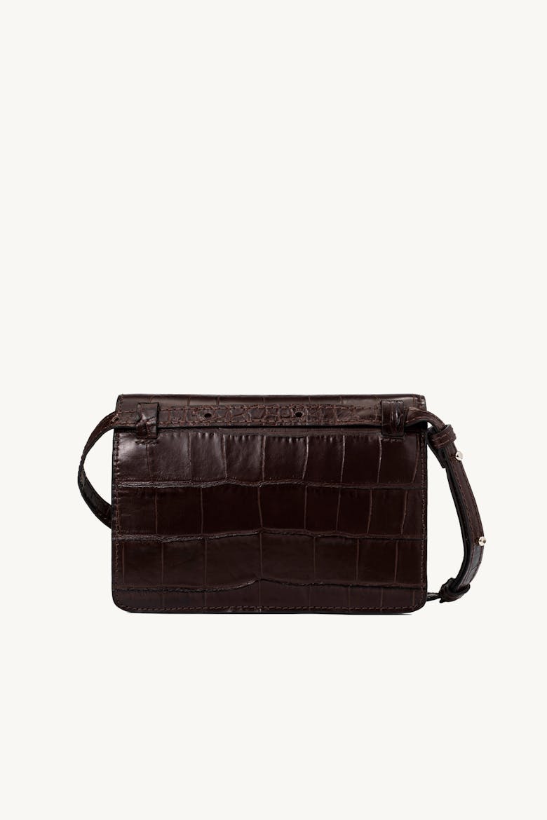 Mini Belt  Bag “glossy brown crocodile”