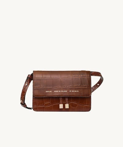 Mini Belt Bag “glossy caramel crocodile”