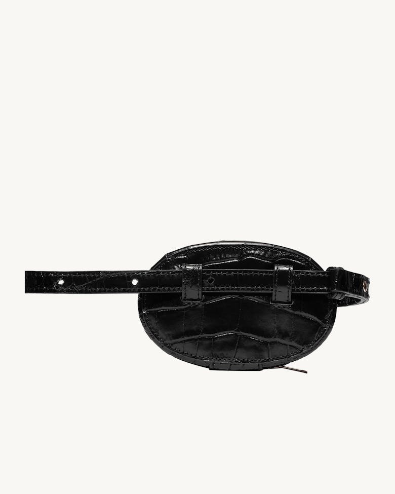 Mini Ellipse Bag “glossy black crocodile”