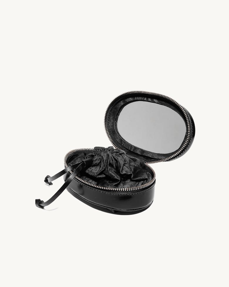 Mini Elipsa „czarna błyszcząca skóra”  