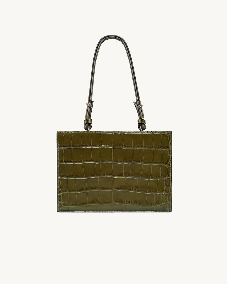 Clutch “olive crocodile” 