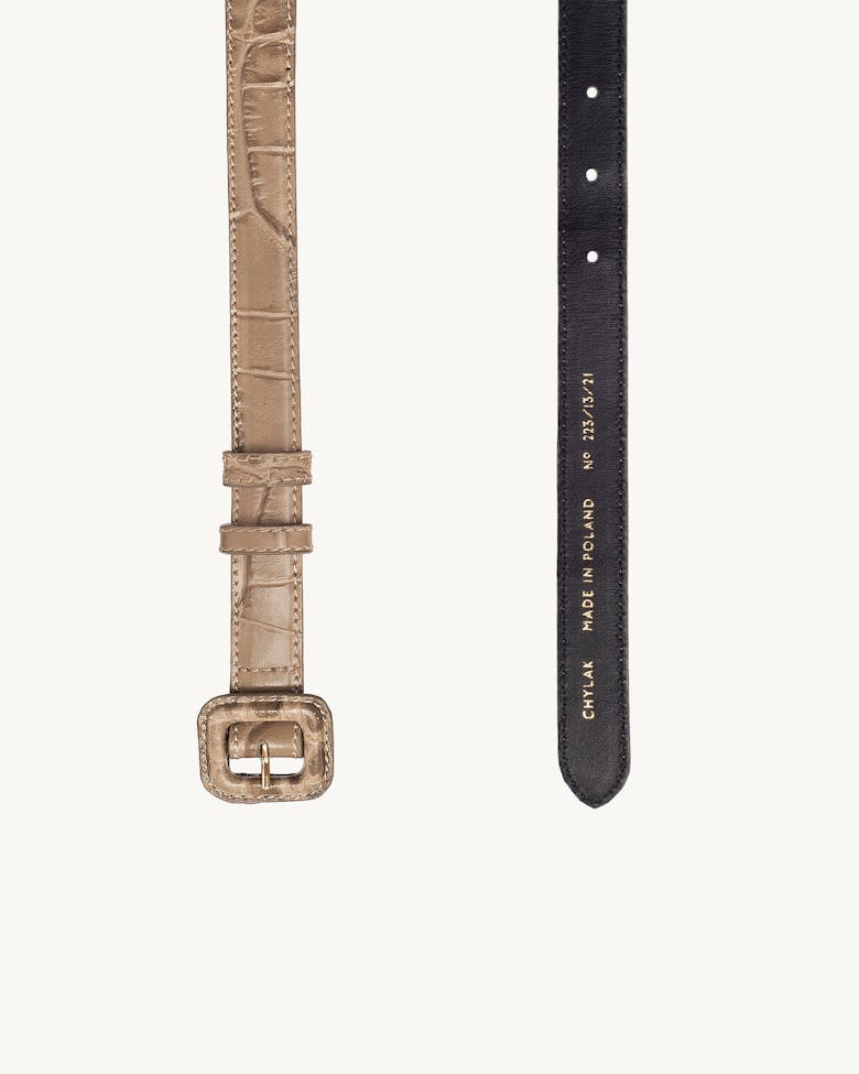 Narrow Belt “beige crocodile” 