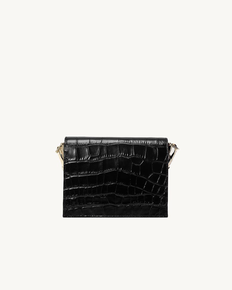 Retro Bag “glossy black crocodile”