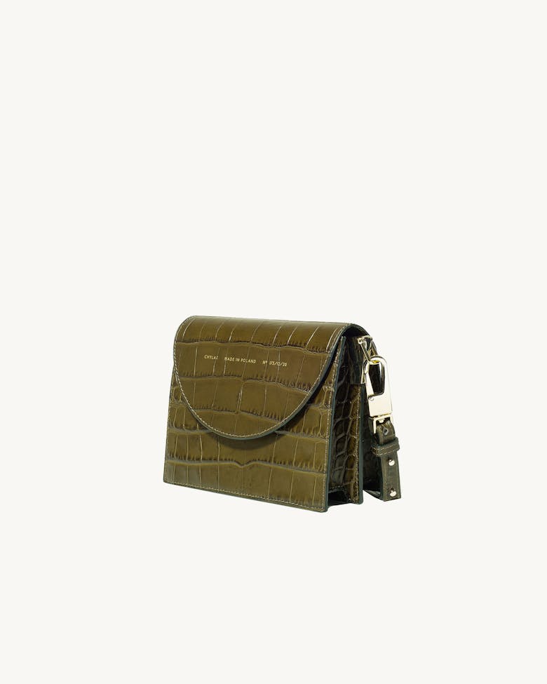 Retro Bag “olive crocodile”