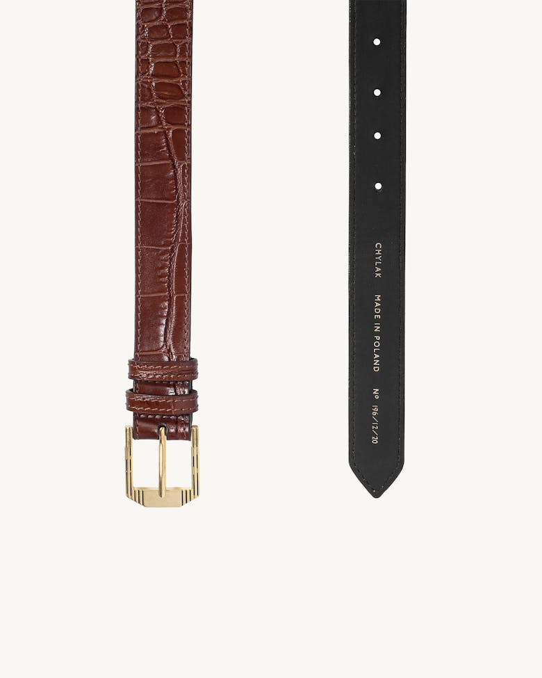 Retro Belt “glossy caramel crocodile” 
