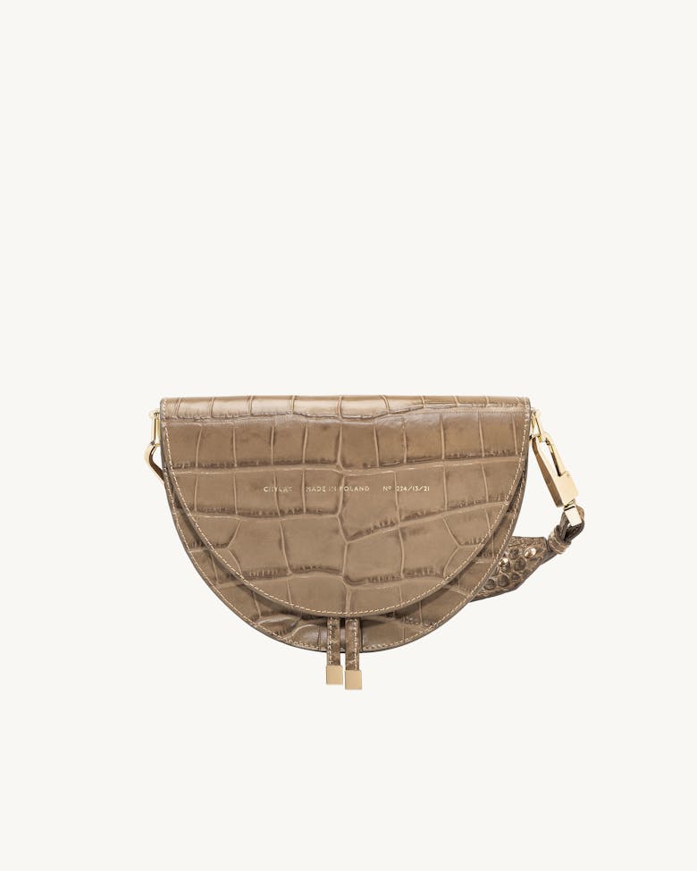 Saddle Bag “beige crocodile”