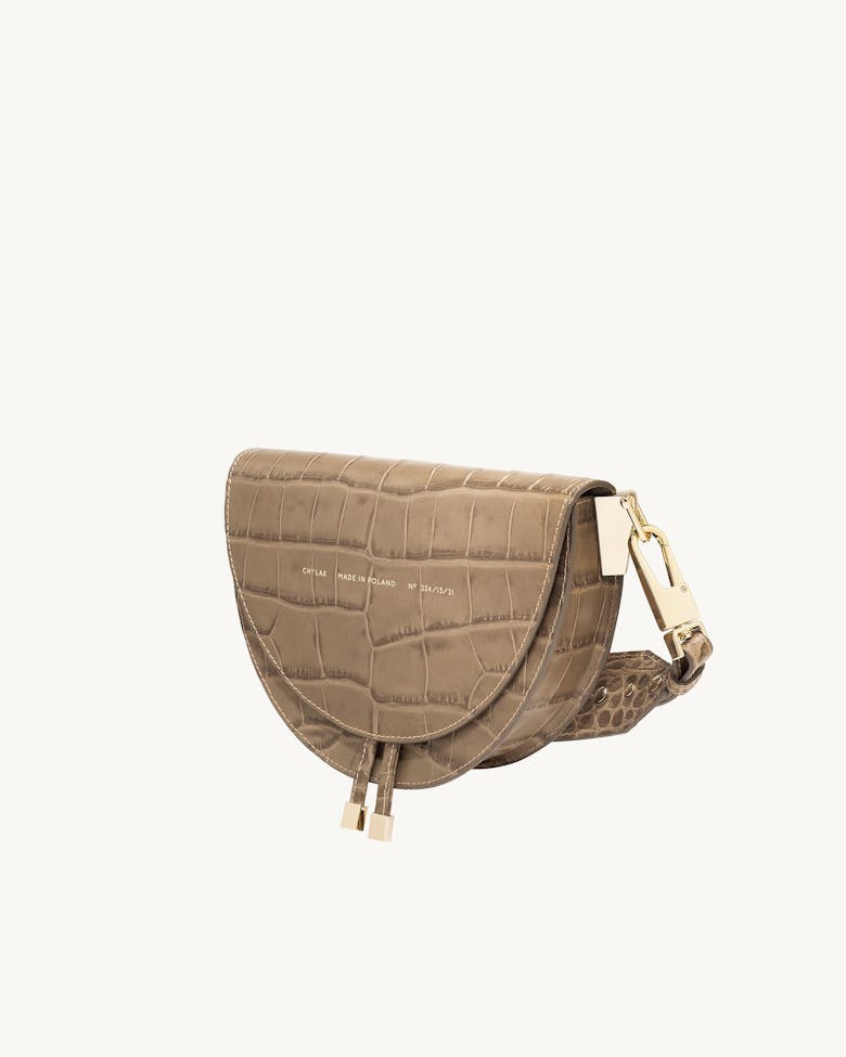 Saddle Bag “beige crocodile”