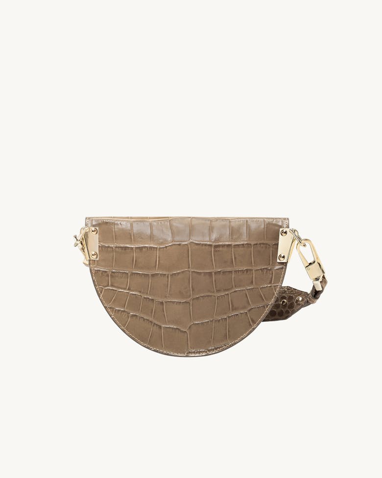 Saddle Bag “beige crocodile”