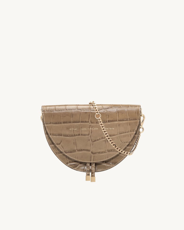 Saddle Bag “beige crocodile”
