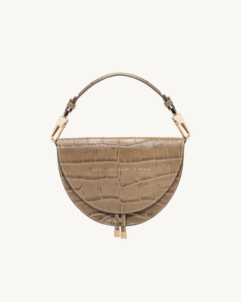 Saddle Bag “beige crocodile”