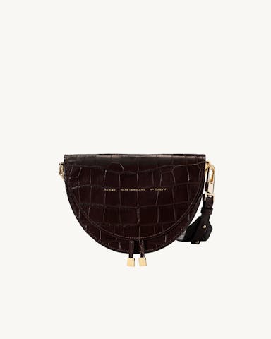 Saddle Bag “glossy brown crocodile”