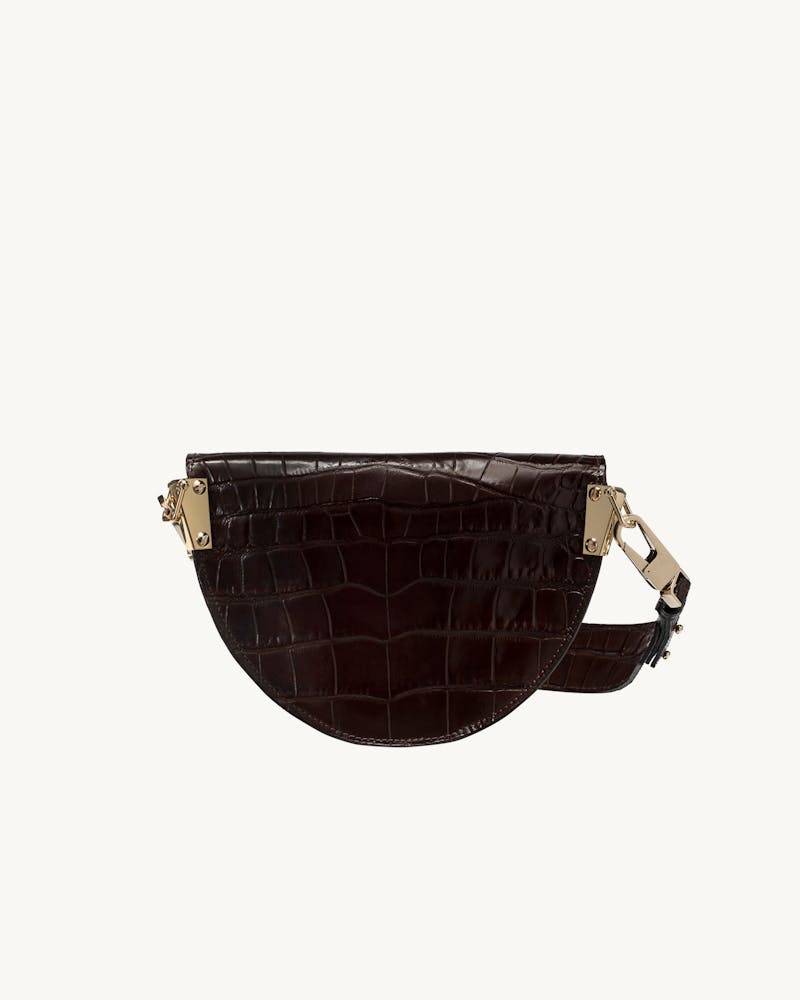 Saddle Bag “glossy brown crocodile” Chylak
