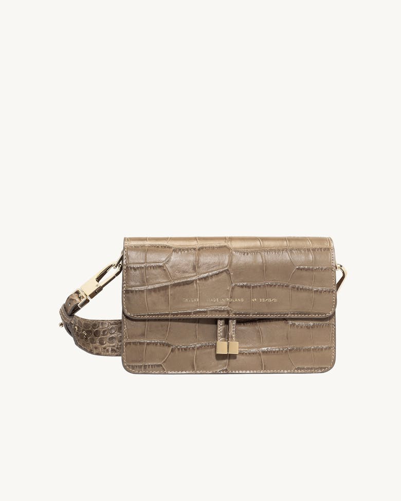Shoulder Bag “beige crocodile”