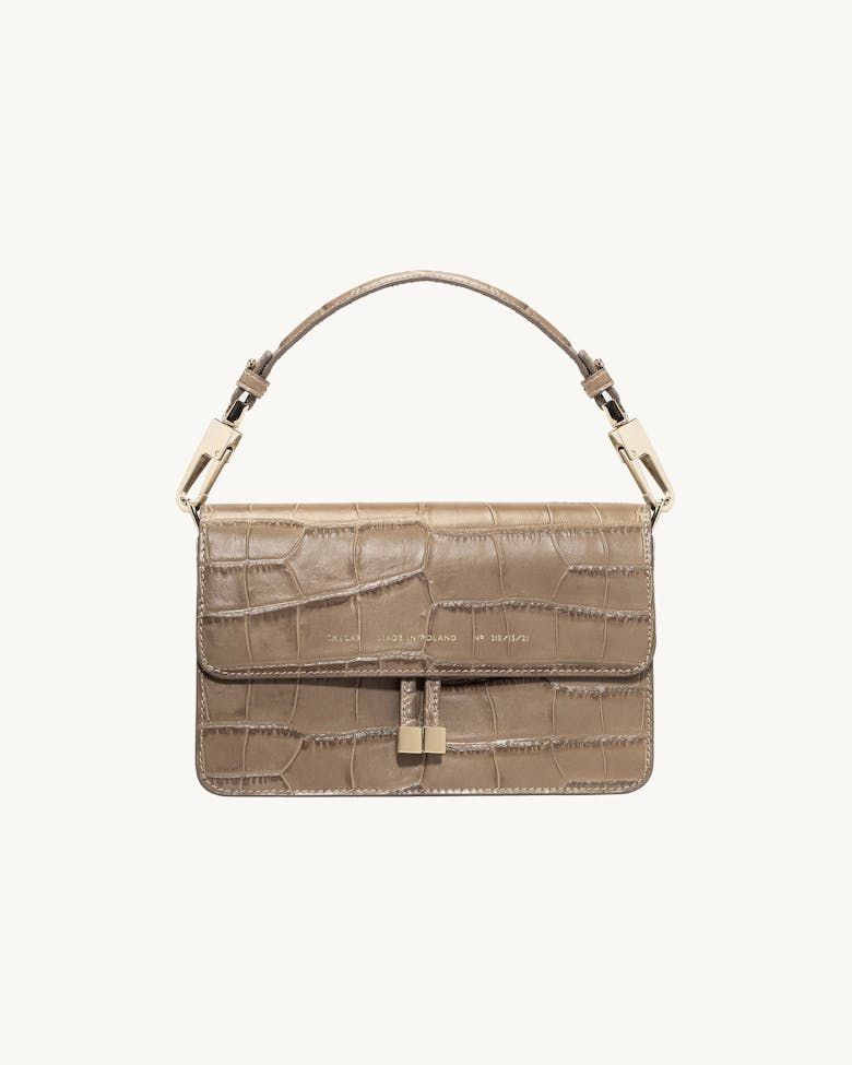 Shoulder Bag “beige crocodile”