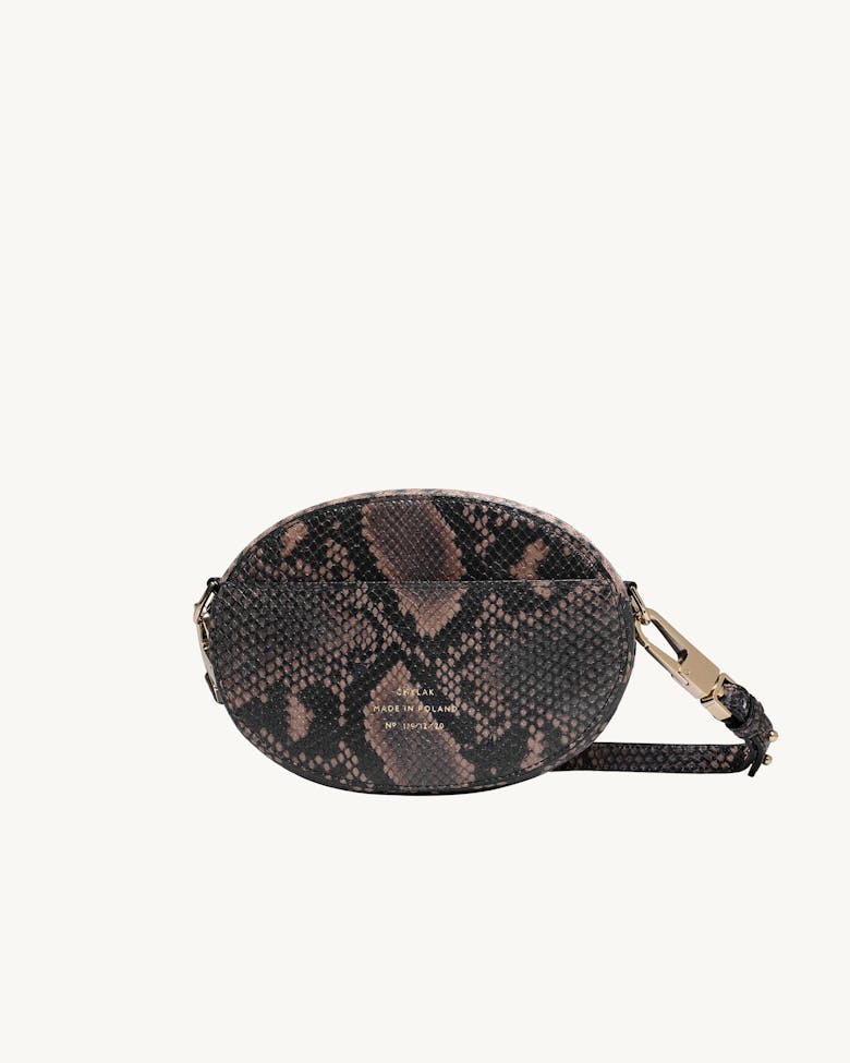 Ellipse Shoulder Bag “brown python”