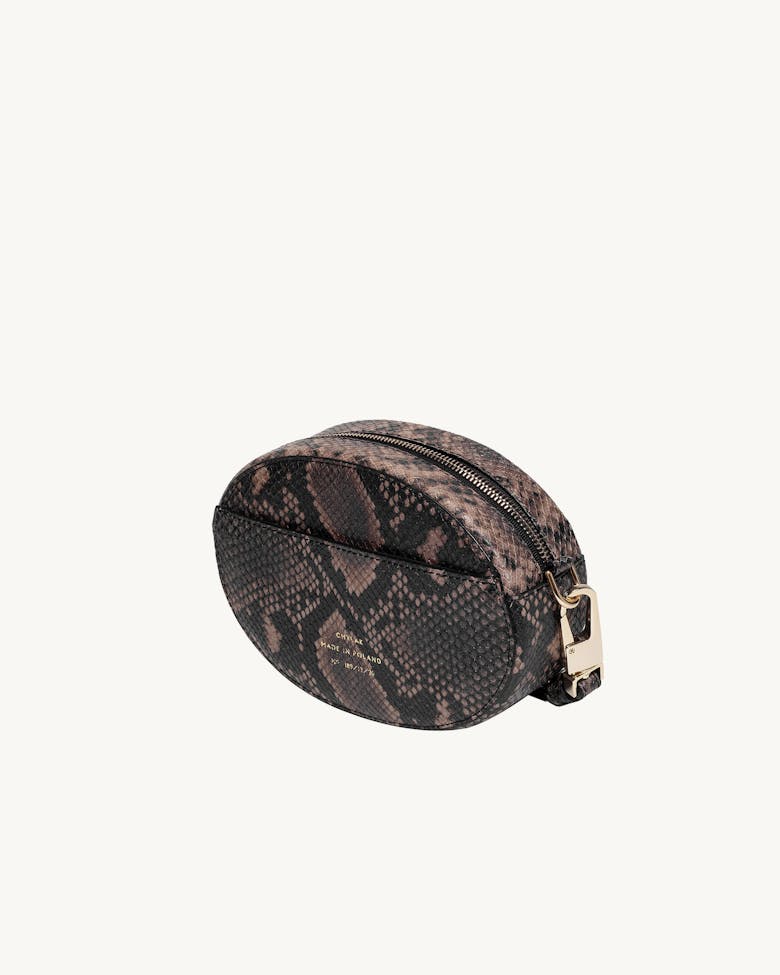 Ellipse Shoulder Bag “brown python”