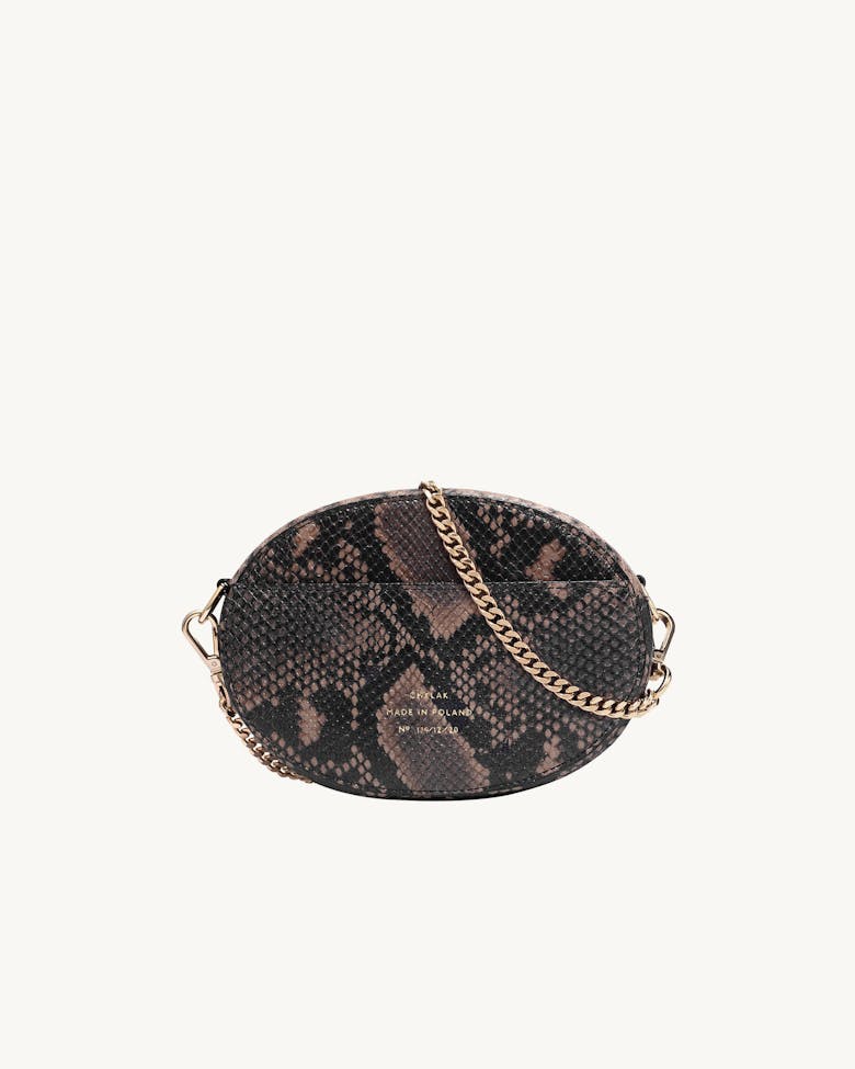 Ellipse Shoulder Bag “brown python”