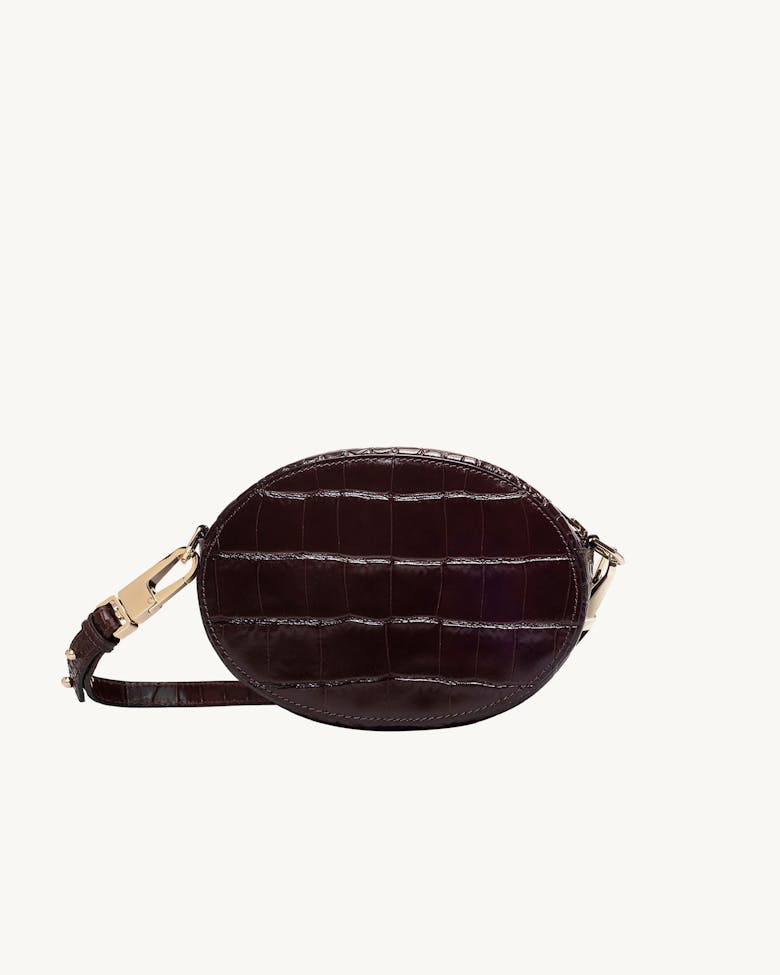 Ellipse Shoulder Bag “glossy brown crocodile”