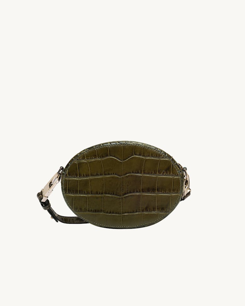 Ellipse Shoulder Bag “olive crocodile“