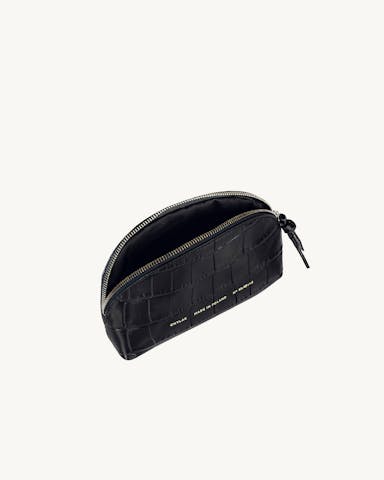 Small Cosmetic Bag “glossy black crocodile”