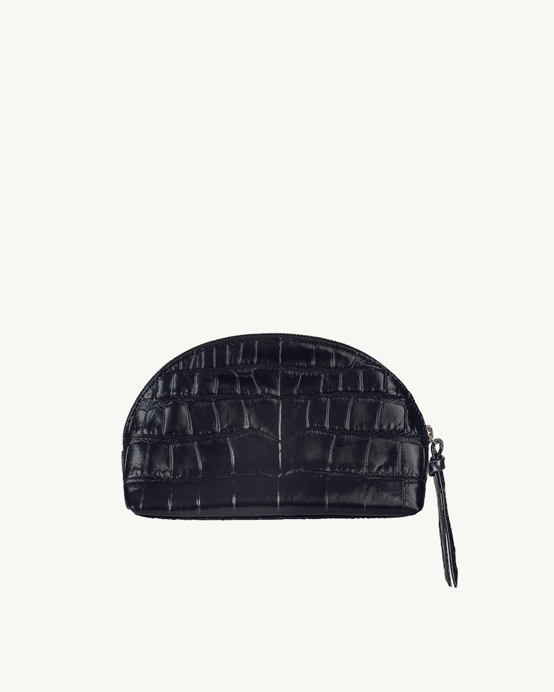 Small Cosmetic Bag “glossy black crocodile”