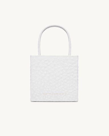 Square Bag “white ostrich”