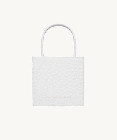 Square Bag “white ostrich”
