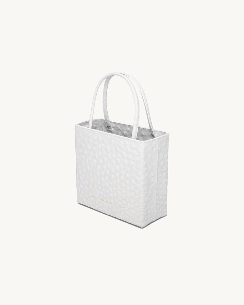Square Bag “white ostrich”