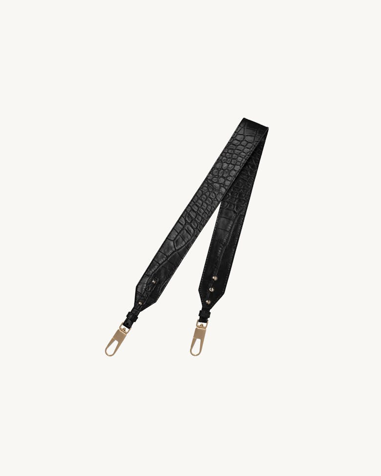 Cylinder Bag “glossy black crocodile”