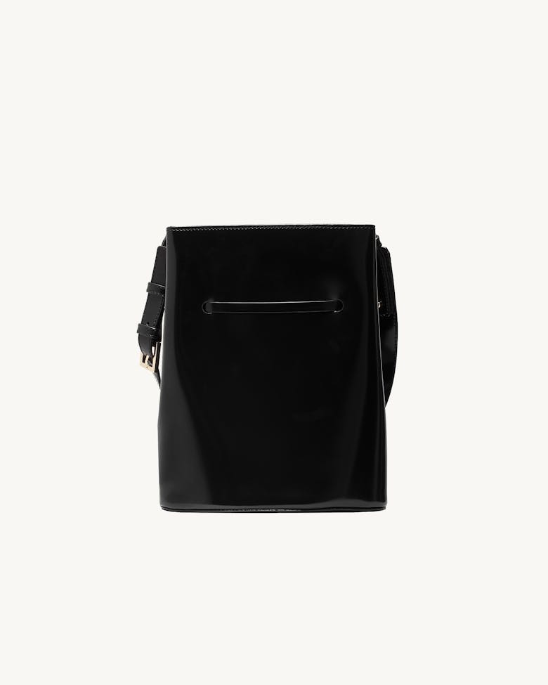 Structured Bucket Bag “glossy black”