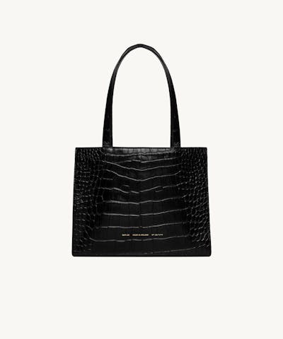 Tote Bag “glossy black crocodile”
