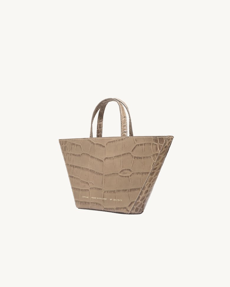 Trapeze Bag “beige crocodile”