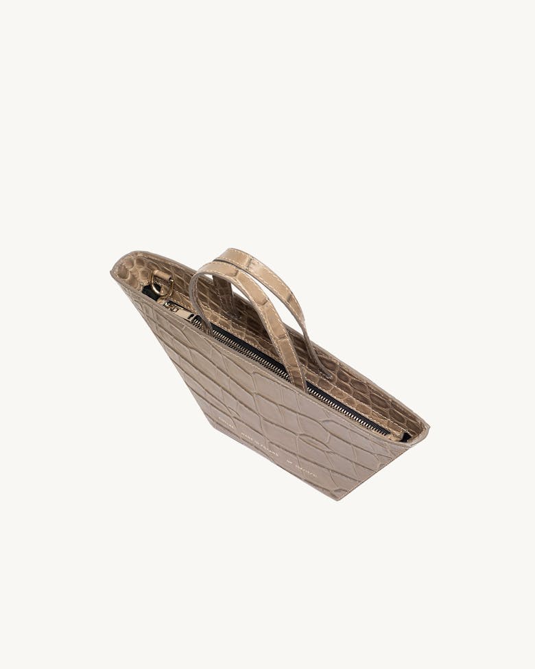 Trapeze Bag “beige crocodile”