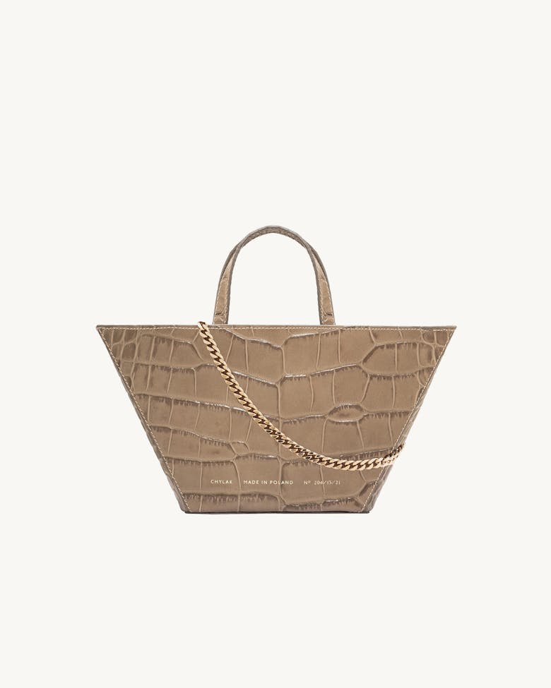 Trapeze Bag “beige crocodile”