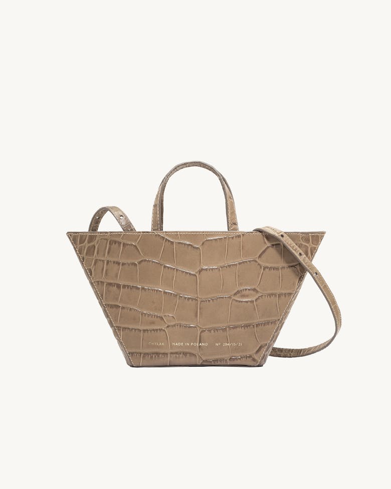 Trapeze Bag “beige crocodile”