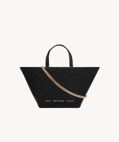 Trapeze Bag “black pebbled leather”